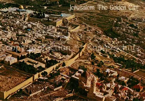 AK / Ansichtskarte  Jerusalem__Yerushalayim_Israel The Golden City Mount Zion and the Dormition Abbey aerial view 