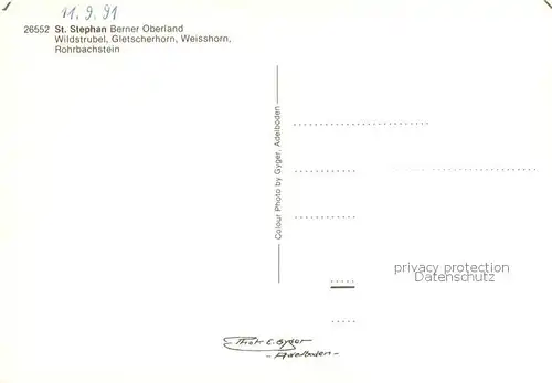 AK / Ansichtskarte  St_Stephan_BE Panorama Blick gegen Wildstrubel Gletscherhorn Weisshorn und Rohrbachstein Berner Alpen St_Stephan_BE