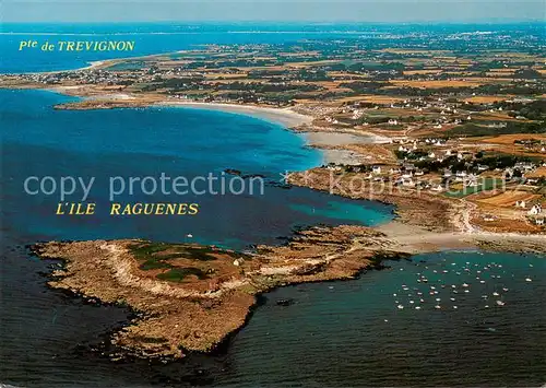 AK / Ansichtskarte  Ile_Raguenes_29_Finistere Les plages de Dourveil et Kersidan Pointe de Trévignon vue aérienne 