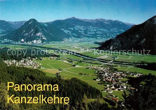 AK / Ansichtskarte  Wiesing_Tirol_AT Panorama Kanzelkehre vorderes Zillertal mit Campingplatz Strass und Bruck 