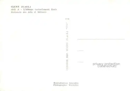 AK / Ansichtskarte  Cluny_71_Saone-et-Loire Abbaye actuellement Ecole Nationale des Arts et Métiers vue aérienne 