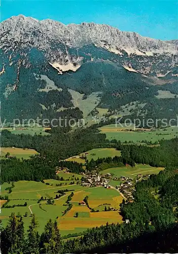 AK / Ansichtskarte 73862214 Scheffau_Tirol_Wilden_Kaiser_Tirol_AT Sommerfrische Panorama Blick gegen Kaisergebirge 