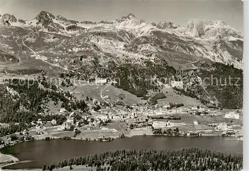 AK / Ansichtskarte  St_Moritz_Dorf_GR Panorama Blick gegen Corvigliabahn St_Moritz_Dorf_GR