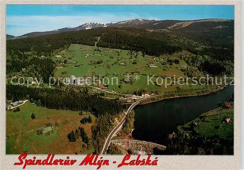 AK / Ansichtskarte 73862242 Spindleruv_Mlyn_Spindelmuehle_Riesengebirge_CZ Panorama Labska Bouda Stausee 