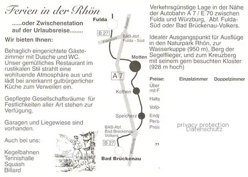 AK / Ansichtskarte  Motten_Bayern Gasthof Zur gruenen Au Gastraum Fremdenzimmer Tennishalle 