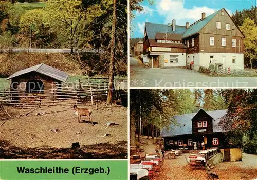 AK / Ansichtskarte  Waschleithe Tierpark Gaststaetten Osterlamm und Koehlerhuette Waschleithe