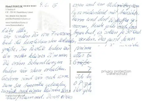 AK / Ansichtskarte  Frantiskovy_Lazne_Franzensbad_Boehmen_CZ Hotel Pawlik 