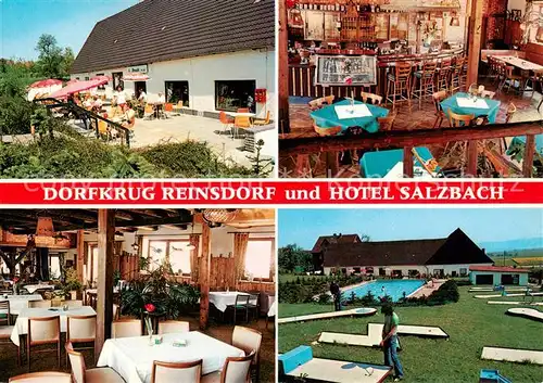 AK / Ansichtskarte  Reinsdorf_Apelern Restaurant Dorfkrug Hotel Salzbach Minigolf Swimming Pool Reinsdorf_Apelern