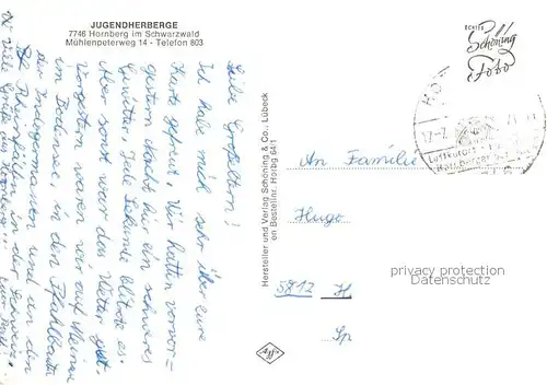 AK / Ansichtskarte  Hornberg_Schwarzwald Jugendherberge Hornberg Schwarzwald
