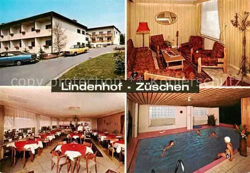 AK / Ansichtskarte 73862343 Zueschen__Sauerland Hotel Restaurant Café Lindenhof Hallenbad 