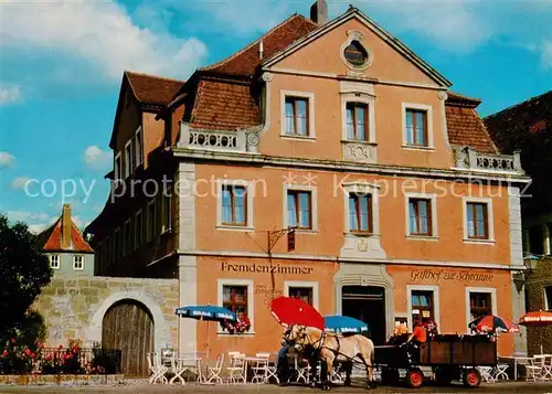 AK / Ansichtskarte  Rothenburg__Tauber Gasthof zur Schranne Pferdewagen 