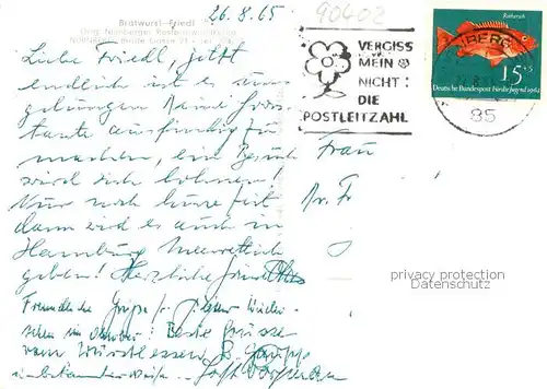 AK / Ansichtskarte  Nuernberg Gaststaette Bratwurst-Friedl Nuernberg