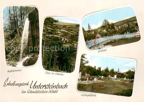 AK / Ansichtskarte  Untersteinbach_Pfedelbach Panorama Blick ins Ohrntal Kalksbrunnen Wasserfall Kleingolfplatz Freibad Untersteinbach_Pfedelbach