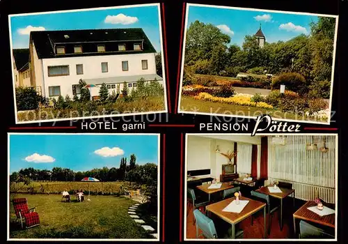 AK / Ansichtskarte  Bad_Waldliesborn Hotel Pension Haus Poetter Gastraum Garten Parkanlagen Bad_Waldliesborn