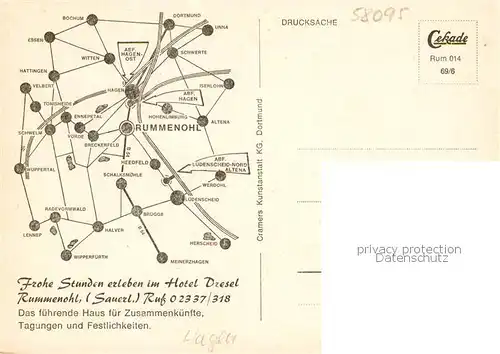 AK / Ansichtskarte  Rummenohl Hotel Dresel Restaurant Festtafel Rummenohl