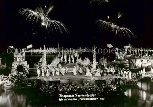 AK / Ansichtskarte  Bregenz_Vorarlberg_Bodensee Bregenzer Festpiele 1961 Spiel auf dem See Der Zigeunerbaron 