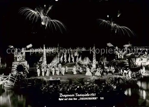 AK / Ansichtskarte  Bregenz_Vorarlberg_Bodensee Bregenzer Festspiele 1961 Spiel auf dem See Der Zigeunerbaron 