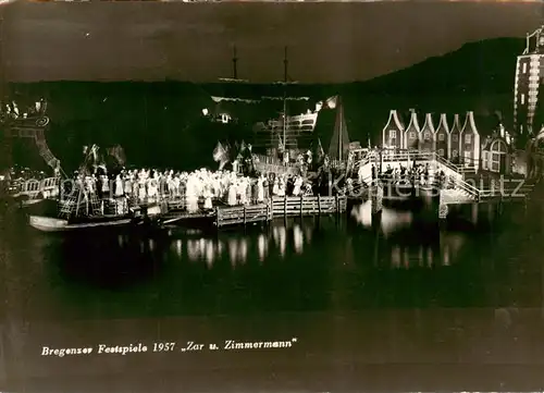 AK / Ansichtskarte 73862465 Bregenz_Vorarlberg_Bodensee Bregenzer Festspiele 1957 Spiel auf dem See Zar und Zimmermann 