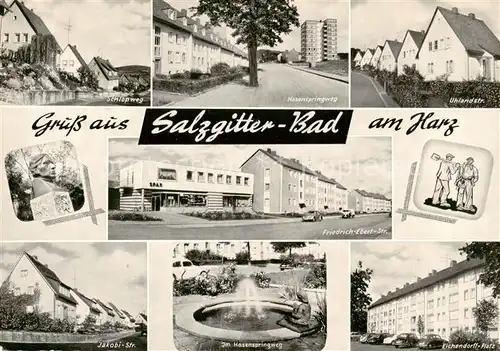 AK / Ansichtskarte  Salzgitter_Bad Schlossweg Hasenspringweg Uhlandstrasse Friedrich Ebert Strasse Jakobi Strasse Brunnen Eichendorff Platz Salzgitter_Bad