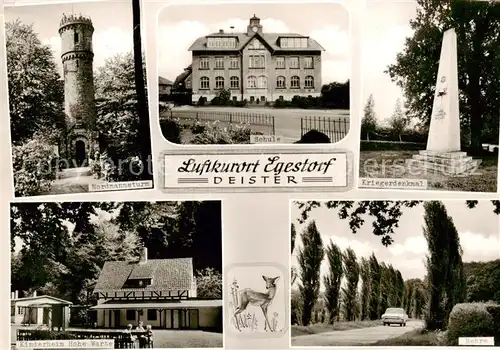 AK / Ansichtskarte 73862487 Egestorf_Deister Nordmannsturm Schule Kriegerdenkmal Kinderheim Hohe Warte Rehre Egestorf_Deister