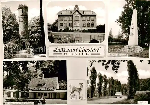 AK / Ansichtskarte  Egestorf_Deister Nordmannsturm Schule Kriegerdenkmal Kinderheim Hohe Warte Rehre Egestorf_Deister