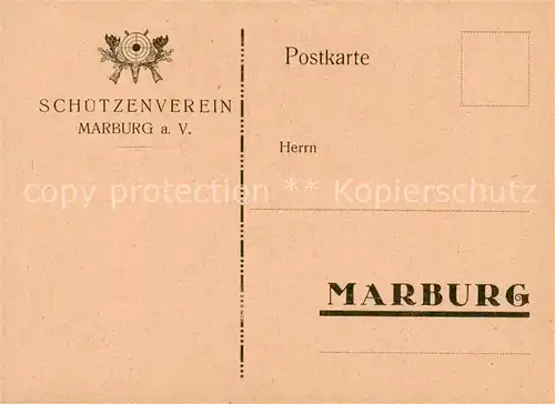 AK / Ansichtskarte  Marburg_Lahn Schuetzenverein Marburg Marburg_Lahn