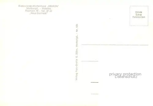 AK / Ansichtskarte  Marburg_Lahn Diakonissen Mutterhaus Hebron Gastraum Marburg_Lahn