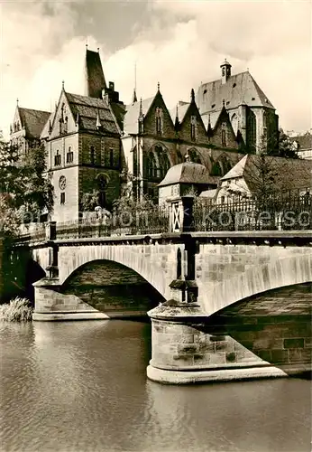 AK / Ansichtskarte  Marburg_Lahn Philippsuniversitaet Lahnpartie Bruecke Marburg_Lahn