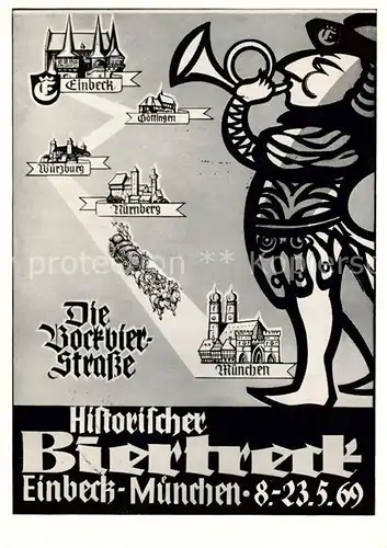 AK / Ansichtskarte  Einbeck_Niedersachsen Die Bockbier Strasse Historischer Biertreck Illustration Einbeck Niedersachsen