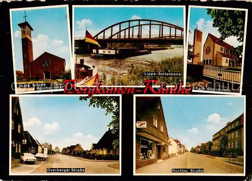 AK / Ansichtskarte 73862582 Ruenthe Kirche Lippe-Seitenkanal Bruecke Overberger Strasse Ruenther Strasse Ruenthe