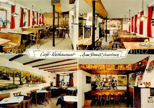 AK / Ansichtskarte  Auerbach_Karlsruhe Café Restaurant Zum Strauss Gastraeume Auerbach Karlsruhe