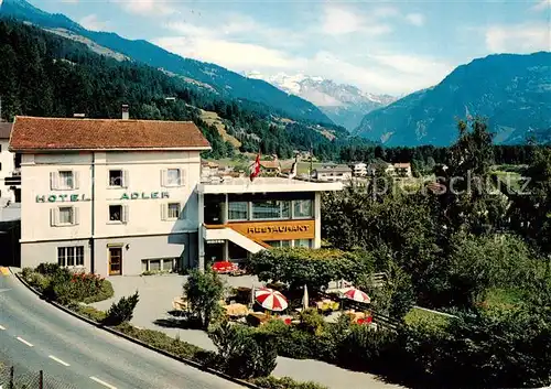 AK / Ansichtskarte  Cazis_GR Hotel Adler Militaersache Blick zu den Alpen 