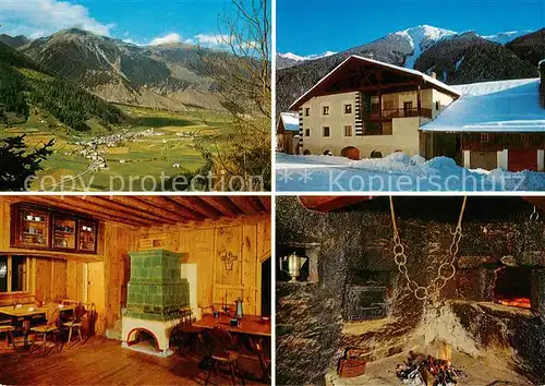 AK / Ansichtskarte  Muestair Hotel Chasa Chalavaina Kamin Panorama Alpen Bundesdenkmal Muestair