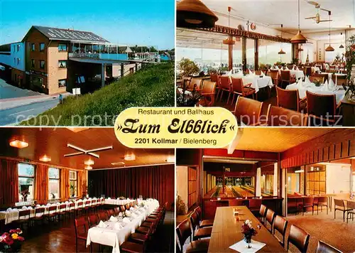 AK / Ansichtskarte 73862633 Kollmar_Holstein Restaurant Ballhaus zum Elbblick Kegelbahn 