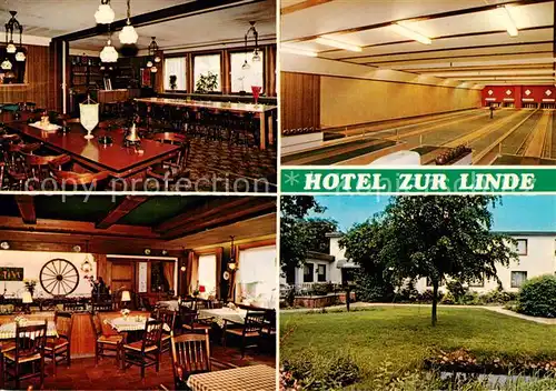 AK / Ansichtskarte 73862634 Hittfeld Hotel Gasthaus zur Linde Restaurant Kegelbahn Garten Hittfeld