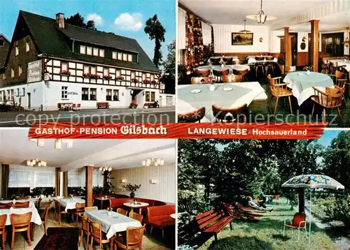 AK / Ansichtskarte  Langewiese Gasthof Pension Gilsbach Restaurant Garten Langewiese