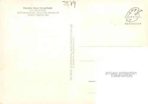 AK / Ansichtskarte  Neukirchen_Knuellgebirge Pension Klingelbach Gastraum Wassertreten Neukirchen Knuellgebirge