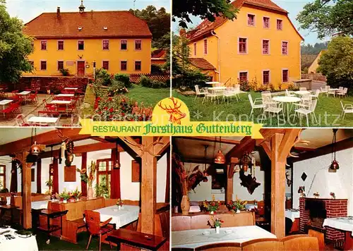 AK / Ansichtskarte 73862665 Guettenberg Restaurant Forsthaus Guttenberg Gastraeume Terrassen Guettenberg
