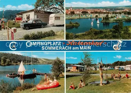 AK / Ansichtskarte  Sommerach Campingplatz Katzenkopf Badesee Panorama  Sommerach