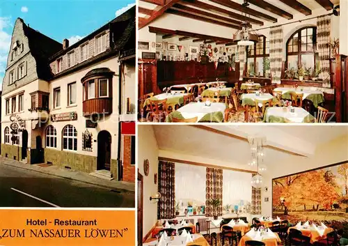 AK / Ansichtskarte  Nassau_Lahn Hotel Restaurant Zum Nassauer Loewen Gastraeume Nassau_Lahn