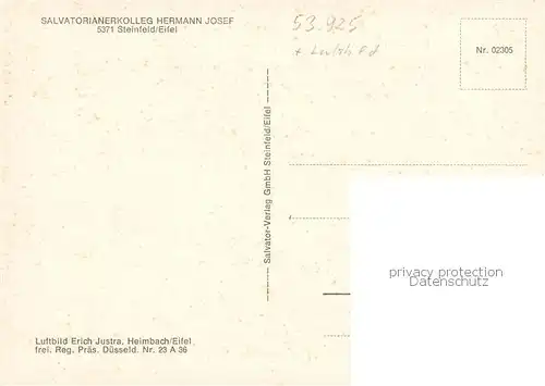 AK / Ansichtskarte  Steinfeld_Kall Salvatorianerkolleg Hermann Josef Steinfeld Kall