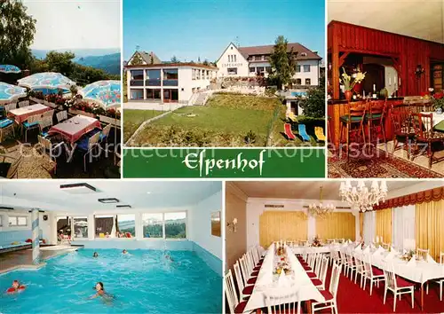 AK / Ansichtskarte 73862746 Espenschied_Lorch Espenhof Hotel Restaurant Terrassencafe Hallenbad Terrasse Speisesaal Bar 