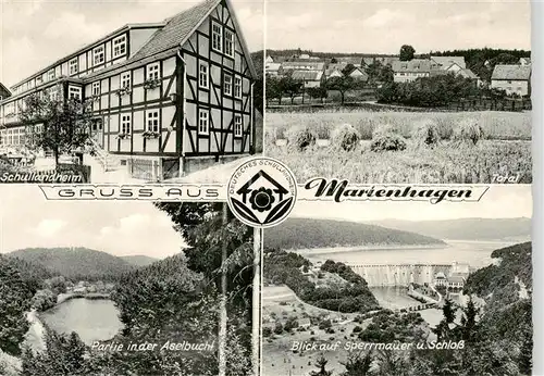 AK / Ansichtskarte  Marienhagen_Rheinland Schullandheim Panorama Partie in der Aselbucht Sperrmauer und Schloss Marienhagen_Rheinland