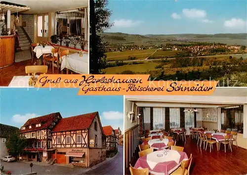 AK / Ansichtskarte 73862806 Herleshausen Gasthaus Fleischerei Schneider Gastraum Panorama Herleshausen