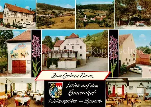 AK / Ansichtskarte  Weikersgrueben Gasthaus Zum gruenen Baum Panorama Gastraeume 