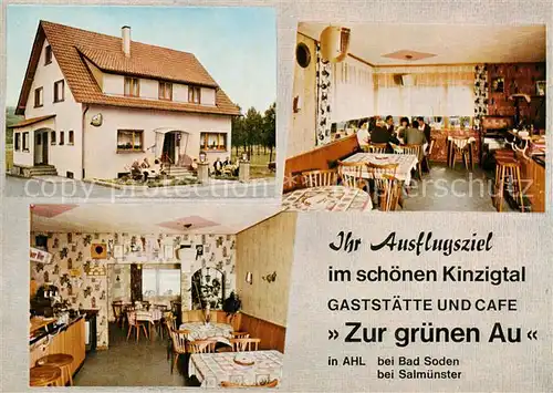 AK / Ansichtskarte 73862864 Bad_Soden-Salmuenster Gaststaette Cafe Zur gruenen Au Gastraeume Bad_Soden-Salmuenster