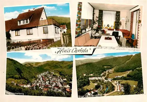 AK / Ansichtskarte 73862891 Bad_Lauterberg Privatpension Haus Christa Gaststube Panorama Blick ins Dietrichstal Bad_Lauterberg