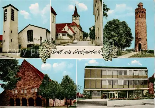 AK / Ansichtskarte  Grossgartach Kirche Strassenpartie Aussichtsturm Schule Grossgartach