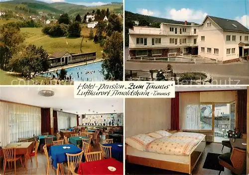 AK / Ansichtskarte  Arnoldshain Schwimmbad Hotel Pension Taunus Gastraeume Zimmer Arnoldshain