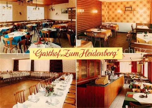 AK / Ansichtskarte 73862937 Kuehedorf Gasthof Zum Heidenberg Speisesaal Gastraeume Theke Kuehedorf